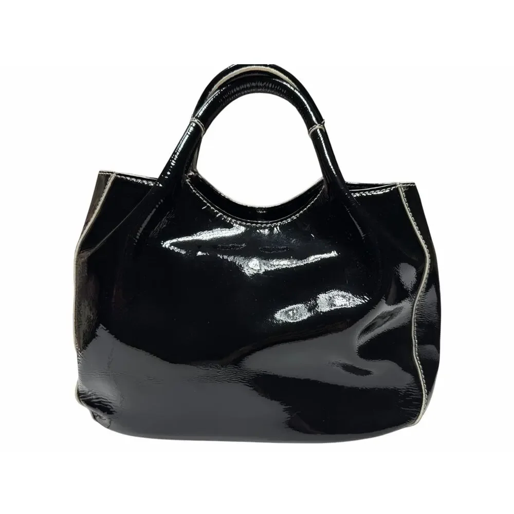 Kate Spade Black Patent Leather Pretty Penny Treesh Shoulder Handbag Large Purse